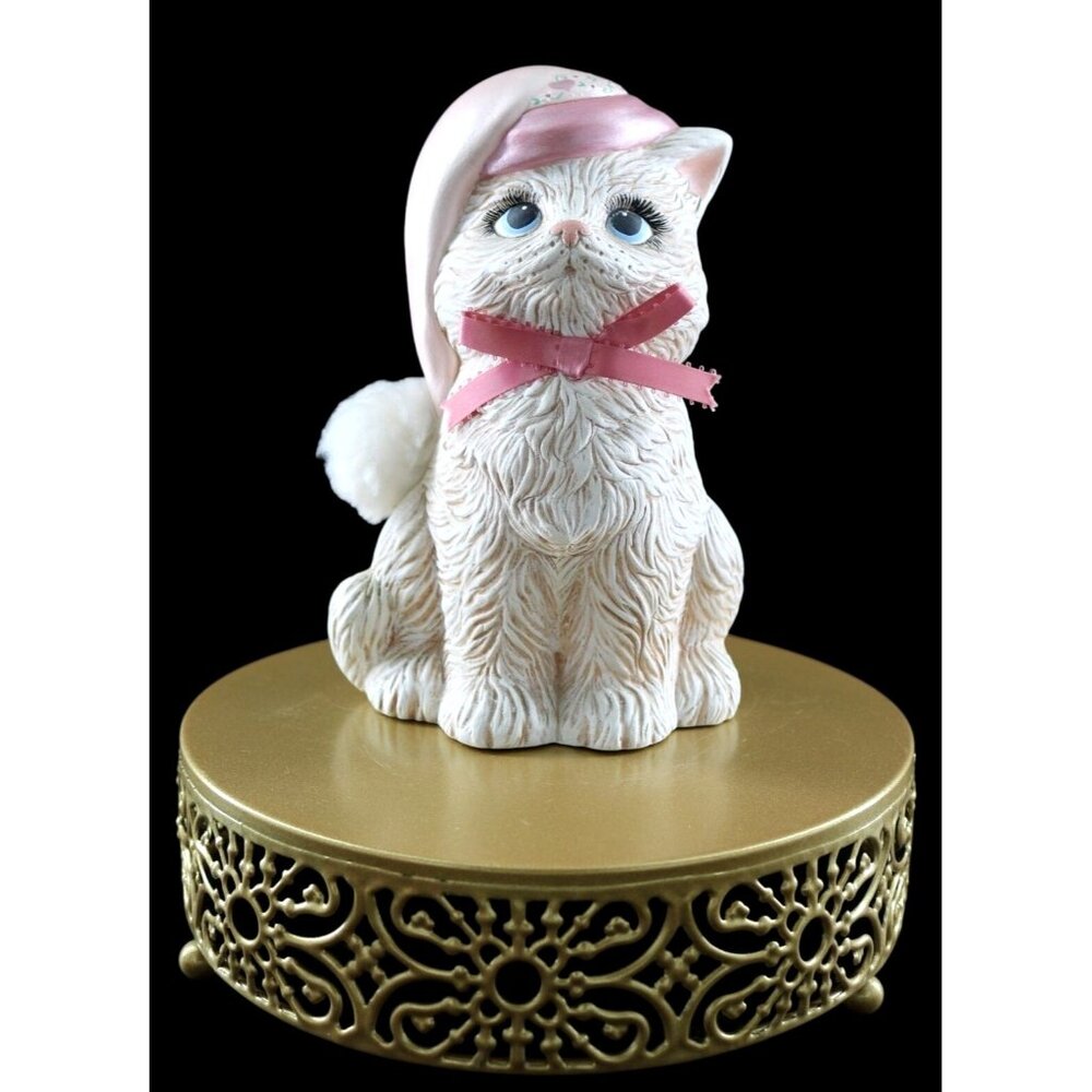 Vintage Christmas Cat.  Hand Painted and One of a kind. GORGEOUS